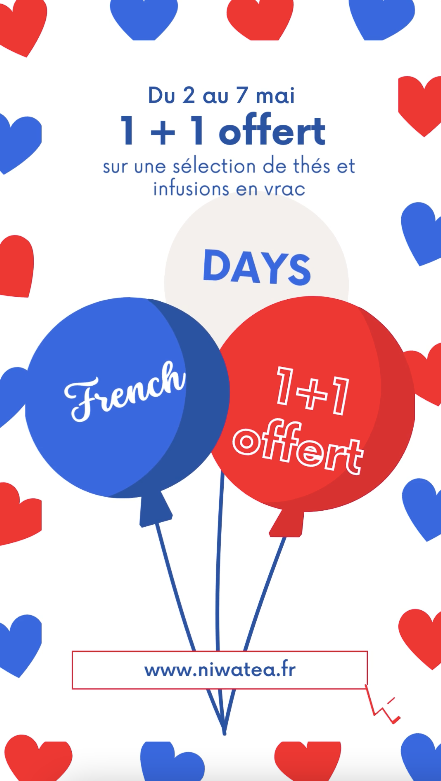 Les French days chez Niwa Tea - 1+1 offert