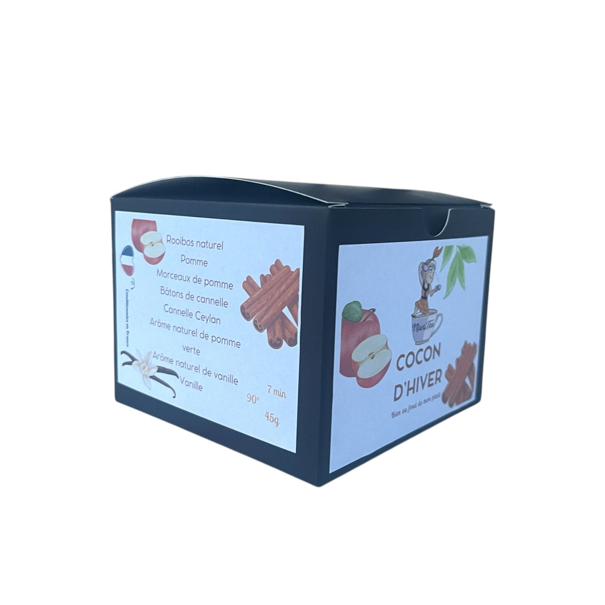 cocon d'hiver, sachets individuels, infusion bio niwa tea, pomme cannelle