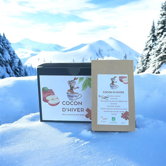 cocon d'hiver, infusion bio niwa tea, pomme cannelle
