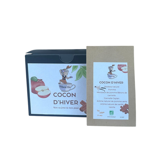 cocon d'hiver, infusion bio niwa tea, pomme cannelle
