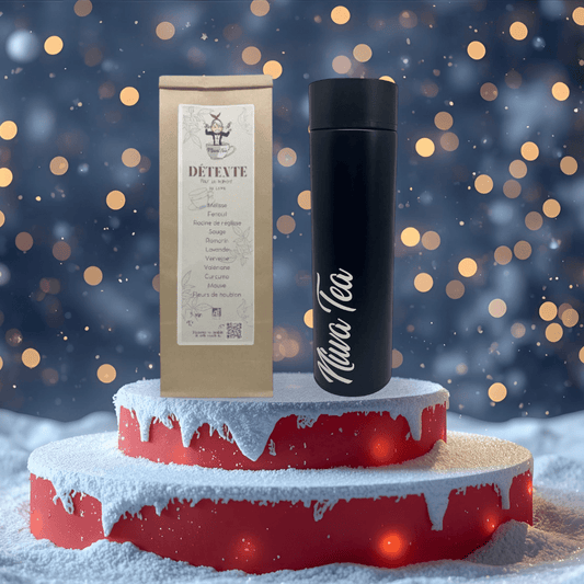 Coffret Thermos noir - thé ou infusion - Niwa Tea