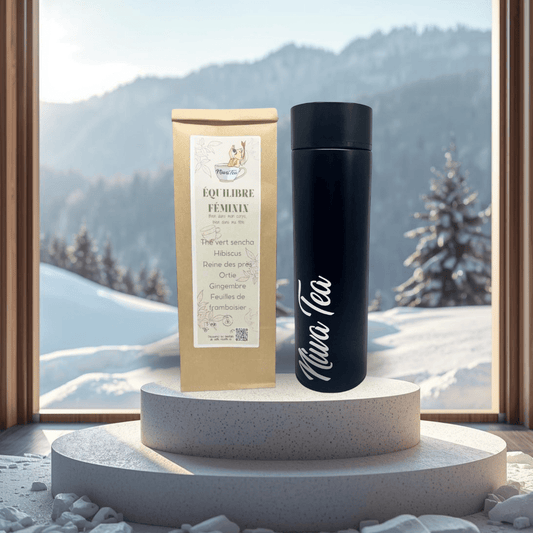 Coffret Thermos noir - thé ou infusion - Niwa Tea