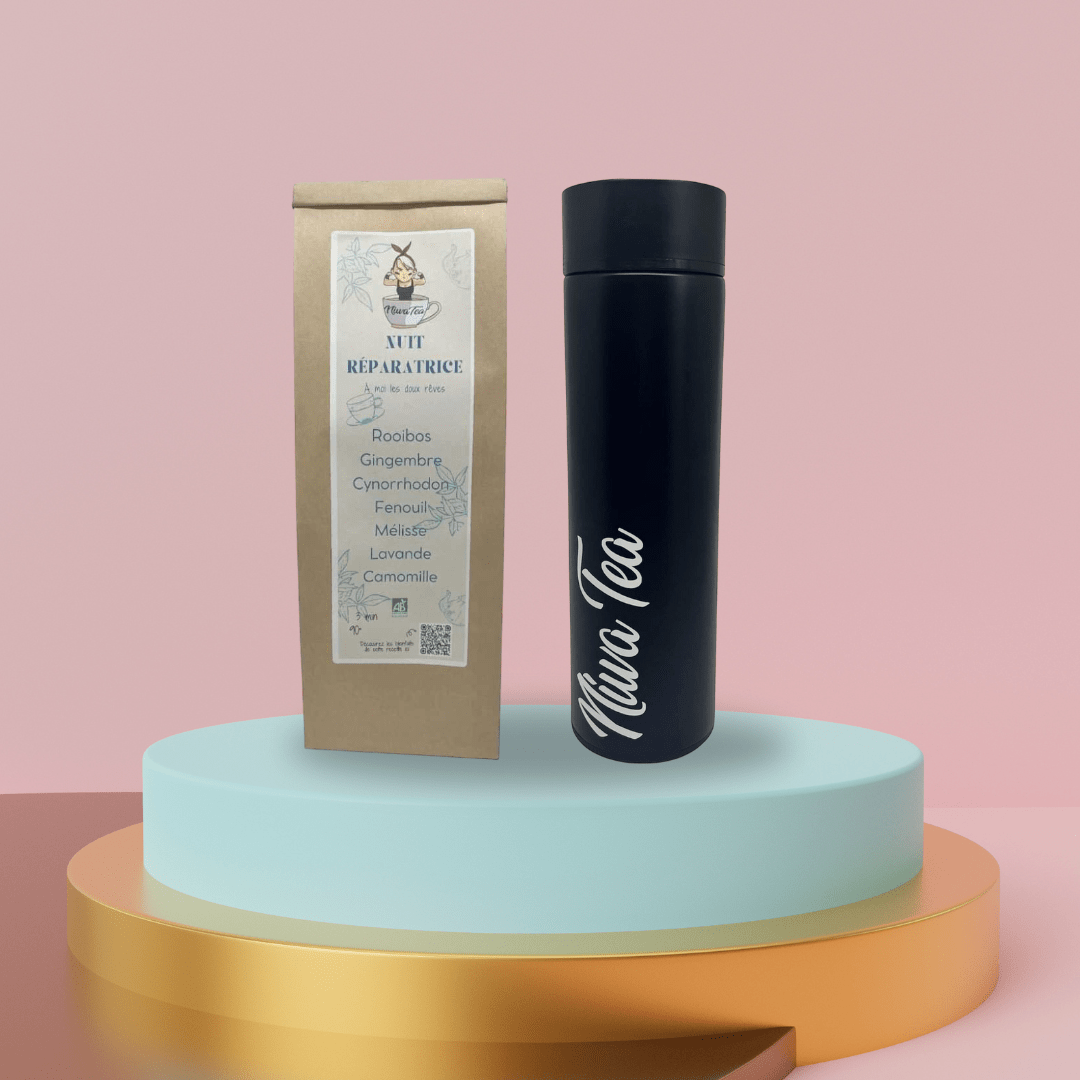 Coffret Thermos noir - thé ou infusion - Niwa Tea