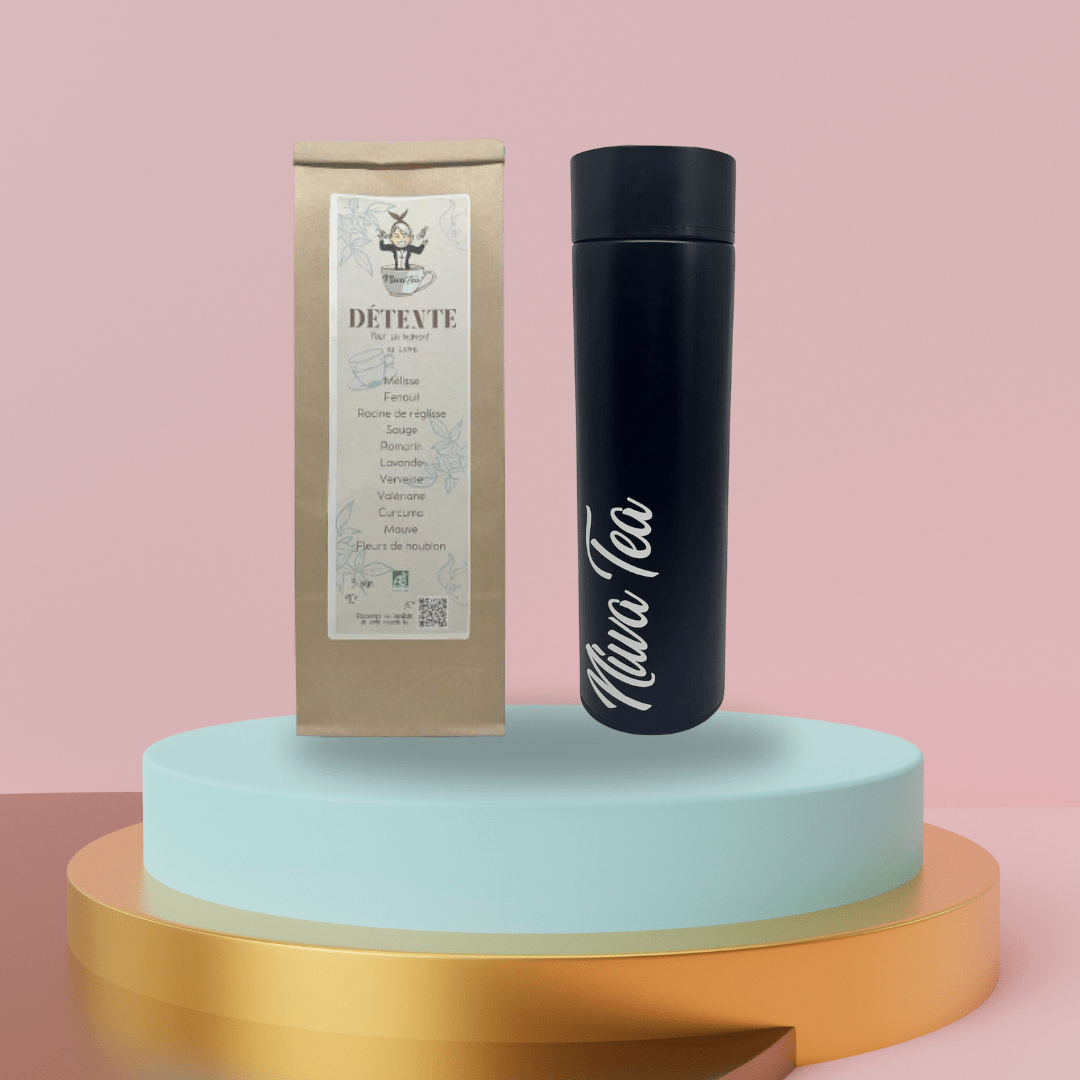 Coffret Thermos noir - thé ou infusion - Niwa Tea