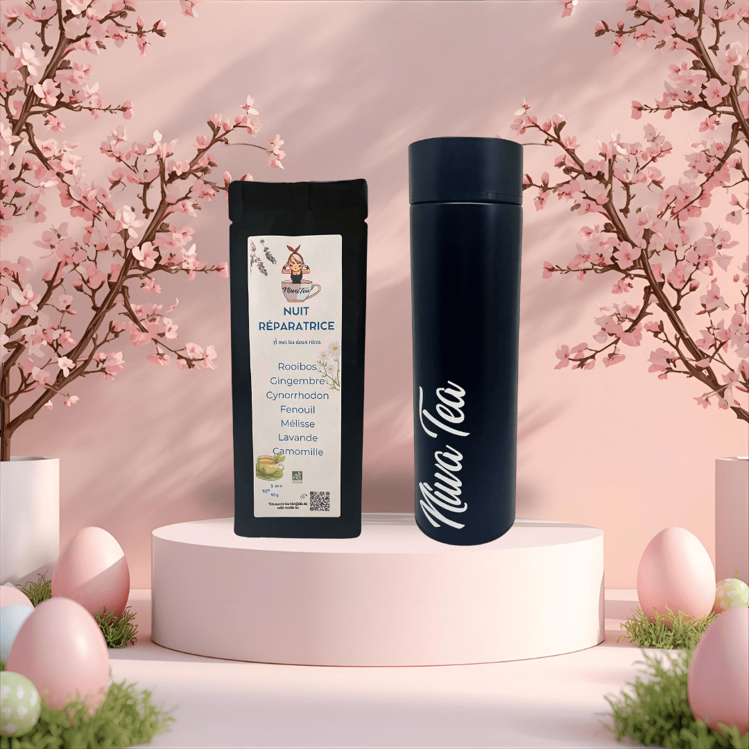 Coffret Thermos noir - thé ou infusion - Niwa Tea