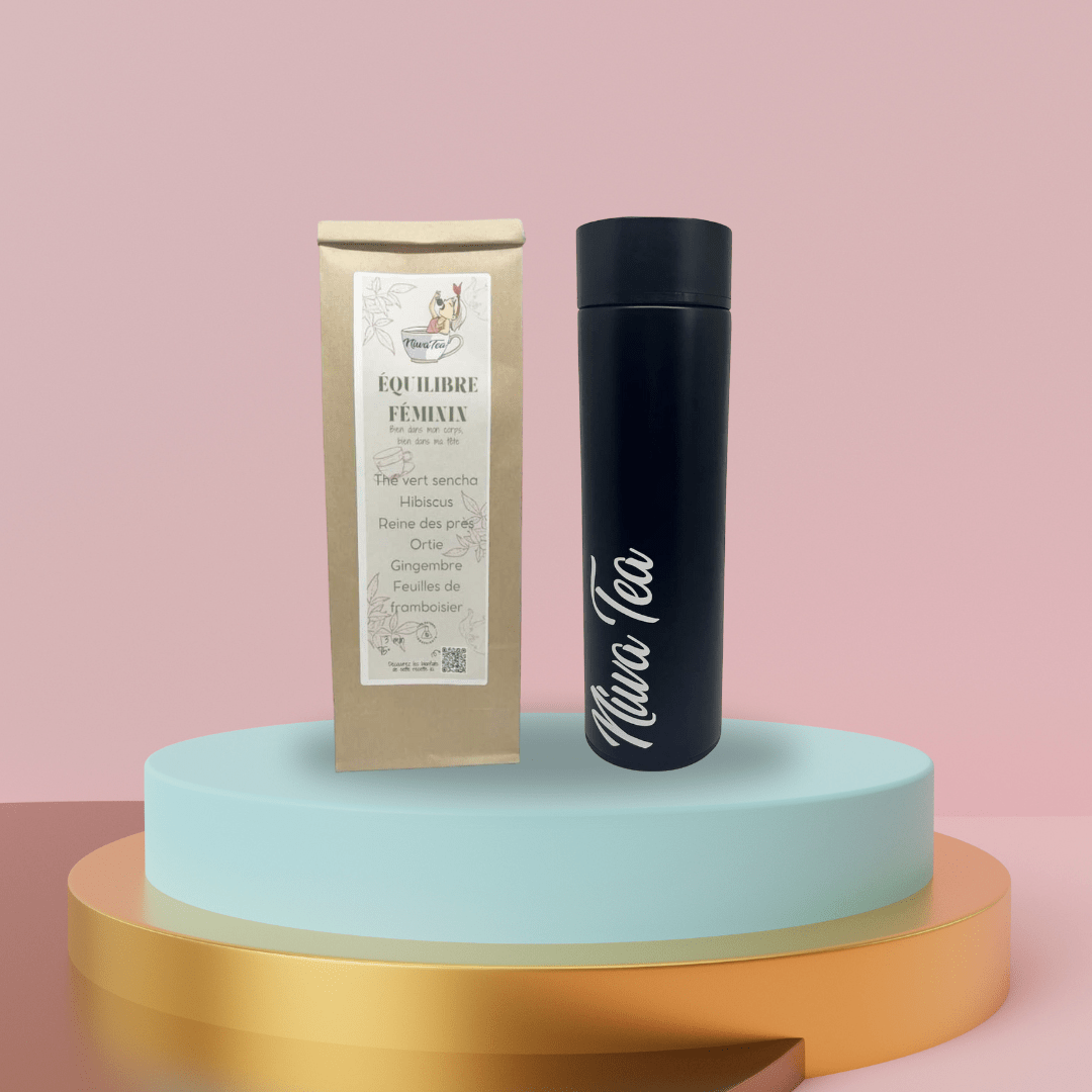Coffret Thermos noir - thé ou infusion - Niwa Tea