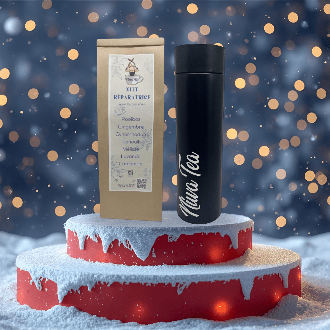 Coffret Thermos noir - thé ou infusion - Niwa Tea