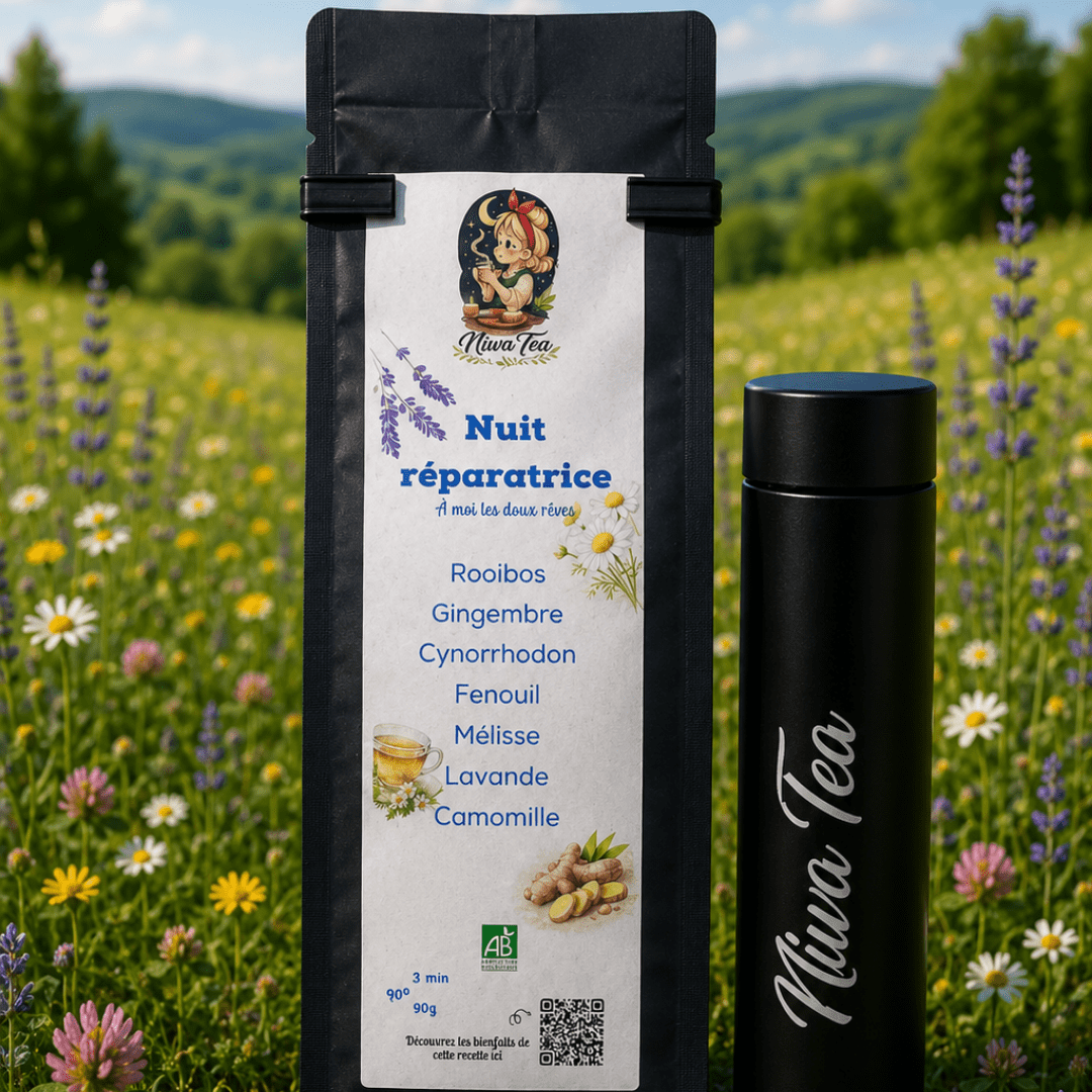 Coffret Thermos noir - thé ou infusion - Niwa Tea