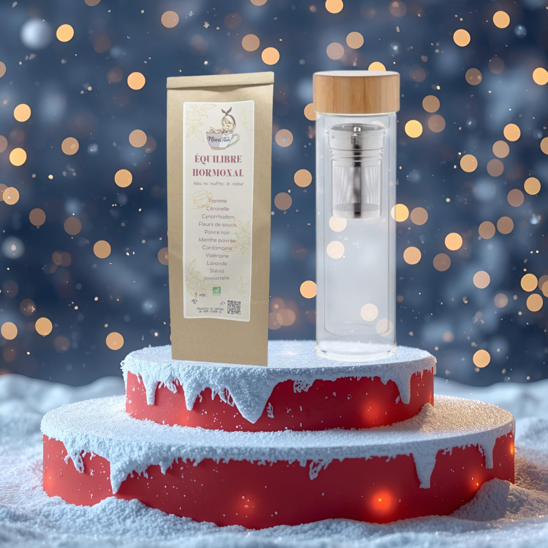 coffret noel bouteille verre infuseur intégré niwa tea