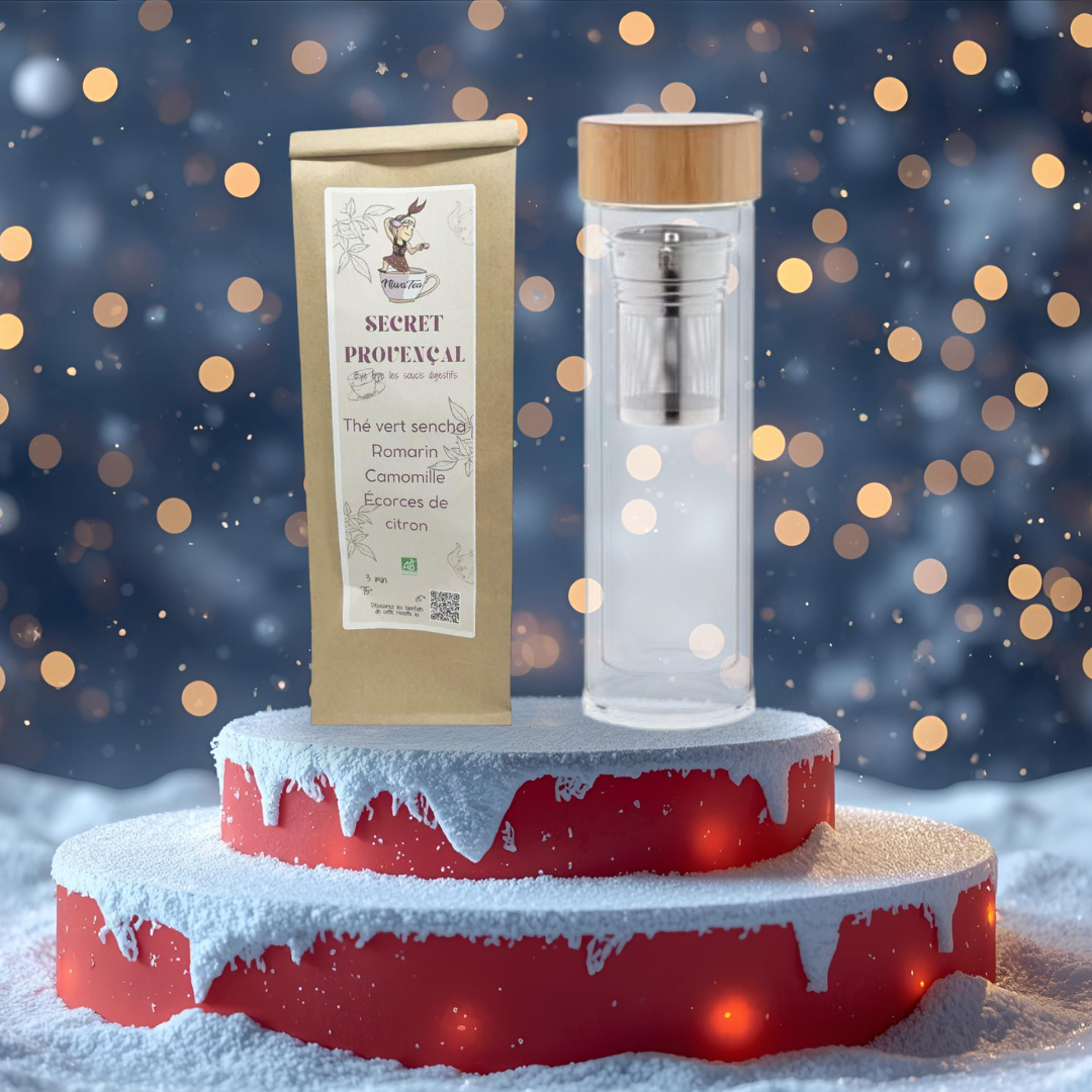 coffret noel bouteille verre infuseur intégré niwa tea