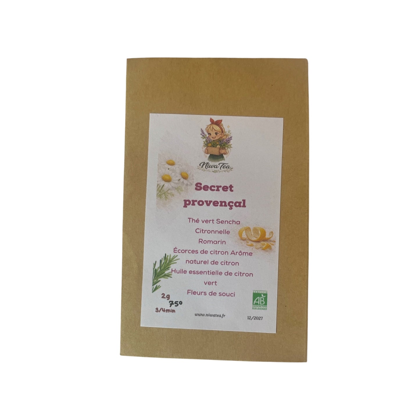 Secret provençal - Sachets individuels - Thé vert Bio - Niwa Tea