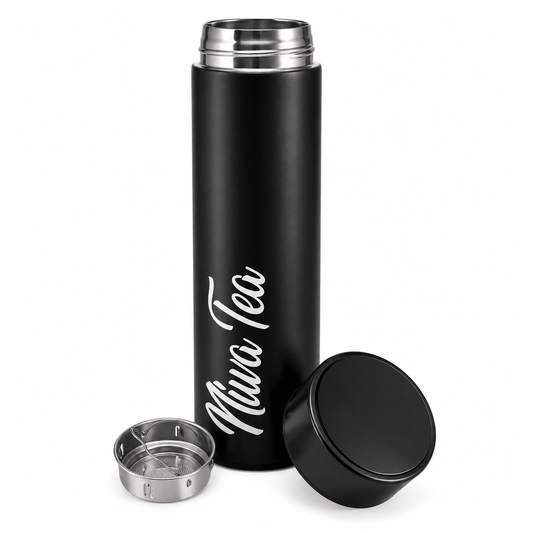 Thermos Isotherme avec Filtre – Noir | Niwa Tea - Niwa Tea